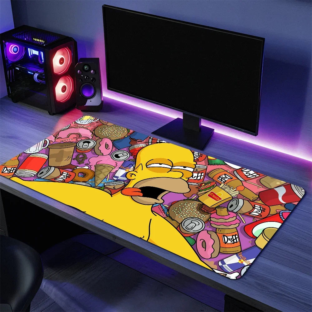 Dessin animé t-the Cool s-simpsons pour clavier bureau grand tapis de souris tapis jeu d'ordinateur grand anti-dérapant en caoutchouc PC souris - z3