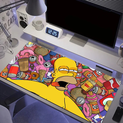 Dessin animé t-the Cool s-simpsons pour clavier bureau grand tapis de souris tapis jeu d'ordinateur grand anti-dérapant en caoutchouc PC souris - z4