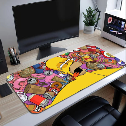 Dessin animé t-the Cool s-simpsons pour clavier bureau grand tapis de souris tapis jeu d'ordinateur grand anti-dérapant en caoutchouc PC souris - z1