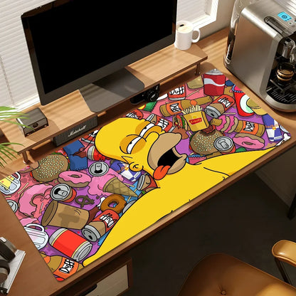 Dessin animé t-the Cool s-simpsons pour clavier bureau grand tapis de souris tapis jeu d'ordinateur grand anti-dérapant en caoutchouc PC souris - z4