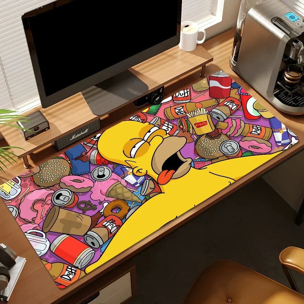 Dessin animé t-the Cool s-simpsons pour clavier bureau grand tapis de souris tapis jeu d'ordinateur grand anti-dérapant en caoutchouc PC souris - z2