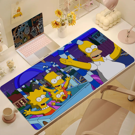 Dessin animé t-the Cool s-simpsons pour clavier bureau grand tapis de souris tapis jeu d'ordinateur grand anti-dérapant en caoutchouc PC souris - z4