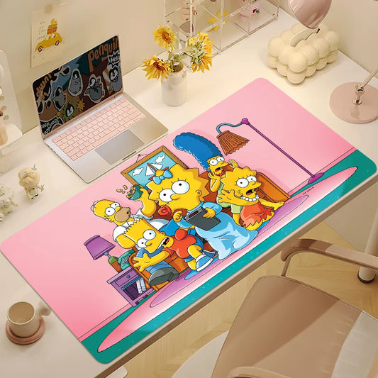 Dessin animé t-the Cool s-simpsons pour clavier bureau grand tapis de souris tapis jeu d'ordinateur grand anti-dérapant en caoutchouc PC souris - z5