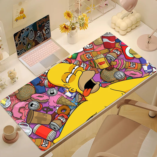 Dessin animé t-the Cool s-simpsons pour clavier bureau grand tapis de souris tapis jeu d'ordinateur grand anti-dérapant en caoutchouc PC souris - z1