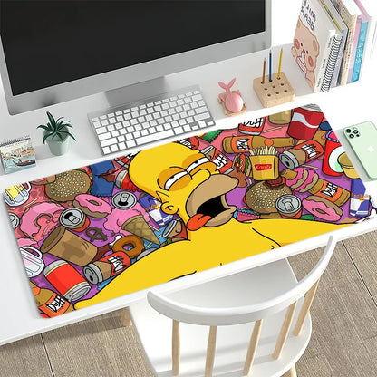 Dessin animé t-the Cool s-simpsons pour clavier bureau grand tapis de souris tapis jeu d'ordinateur grand anti-dérapant en caoutchouc PC souris - z1