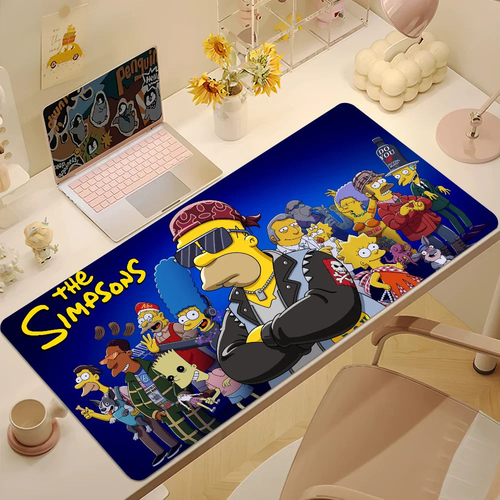 Dessin animé t-the Cool s-simpsons pour clavier bureau grand tapis de souris tapis jeu d'ordinateur grand anti-dérapant en caoutchouc PC souris - z2