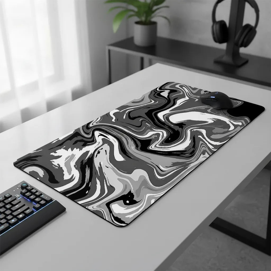 Tapis de souris XXL noir et blanc 900x400 mm