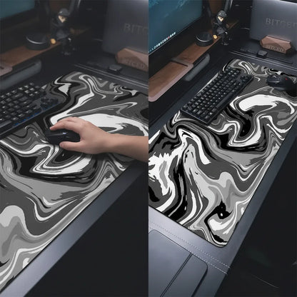 Tapis de souris XXL noir et blanc 900x400 mm